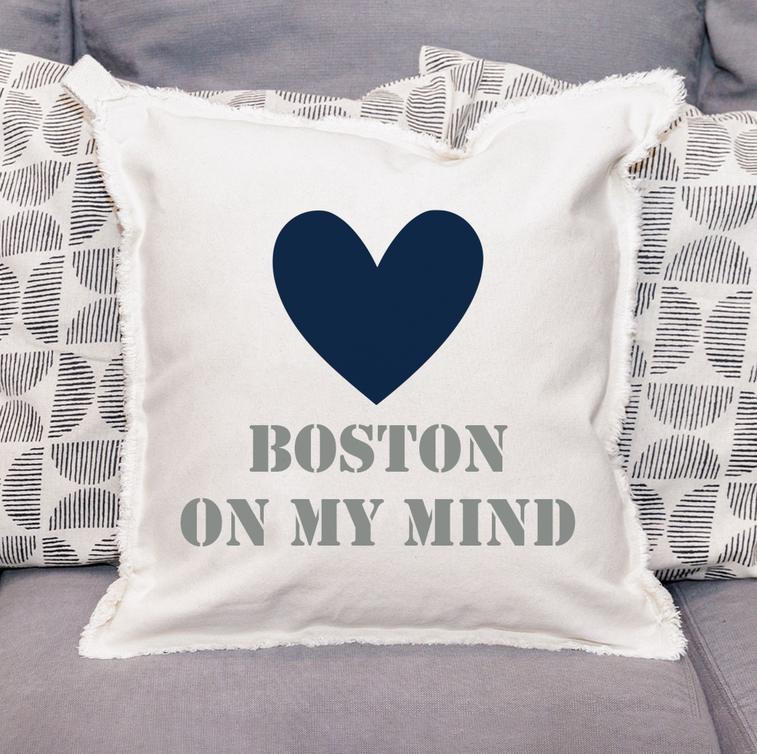 Personalized Heart Two Line Text Square Pillow