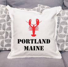 Load image into Gallery viewer, Personalized Lobster Two Line Text Square Pillow
