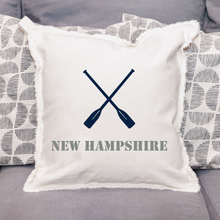 Load image into Gallery viewer, Personalized Oars One Line Text Square Pillow
