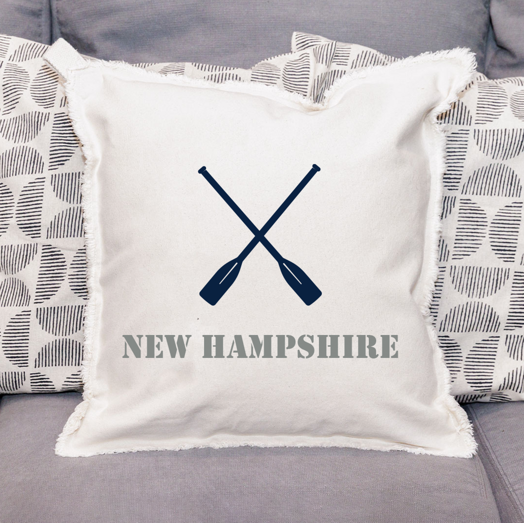 Personalized Oars One Line Text Square Pillow