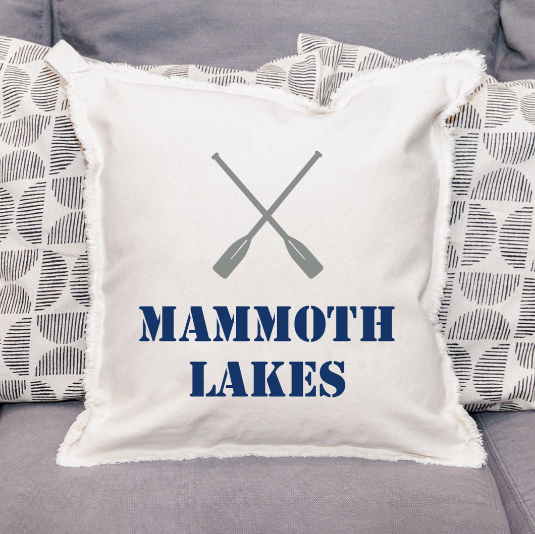 Personalized Oars Two Line Text Square Pillow