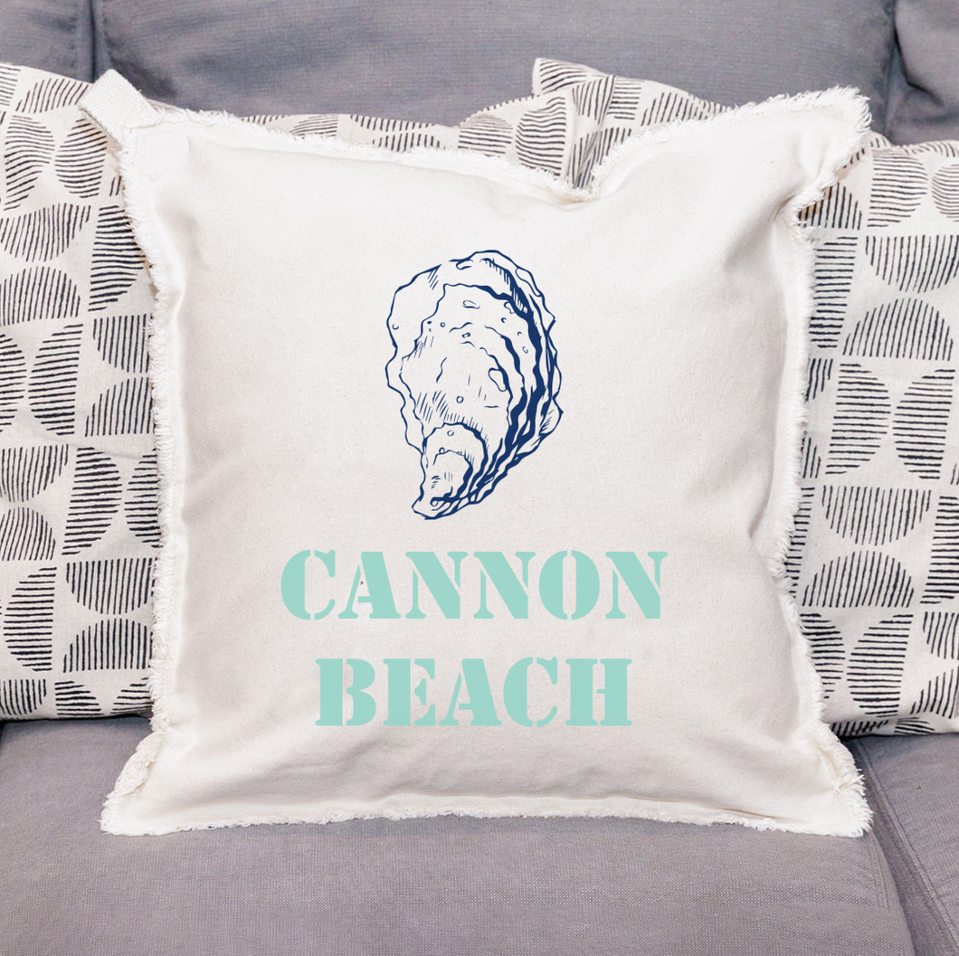 Personalized Oyster Two Line Text Square Pillow