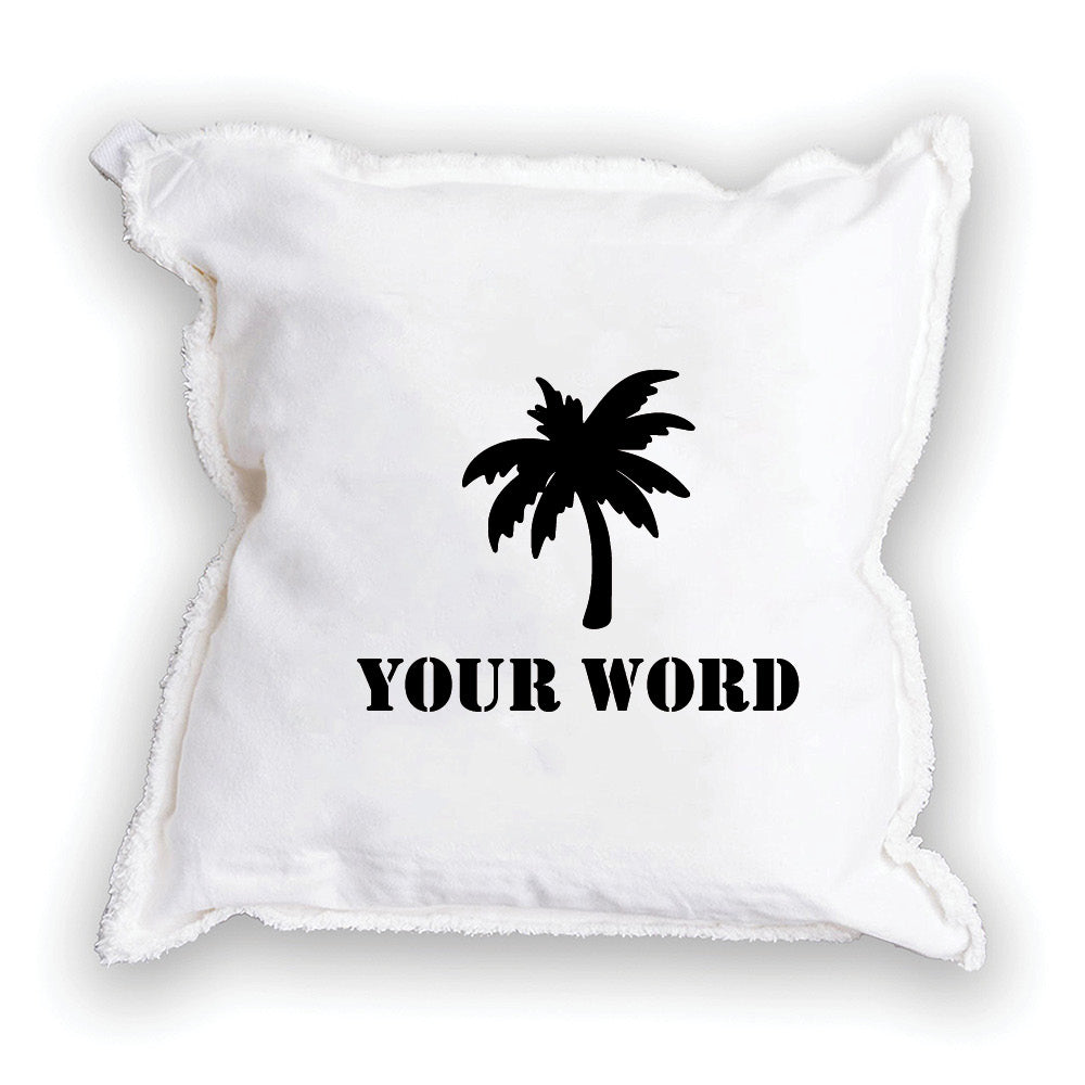 Palm Tree One Line Text Personalized Square Pillow