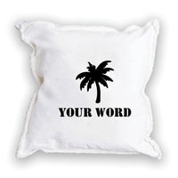 Palm Tree One Line Text Personalized Square Pillow
