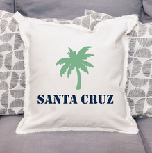 Load image into Gallery viewer, Personalized Palm Tree One Line Text Square Pillow
