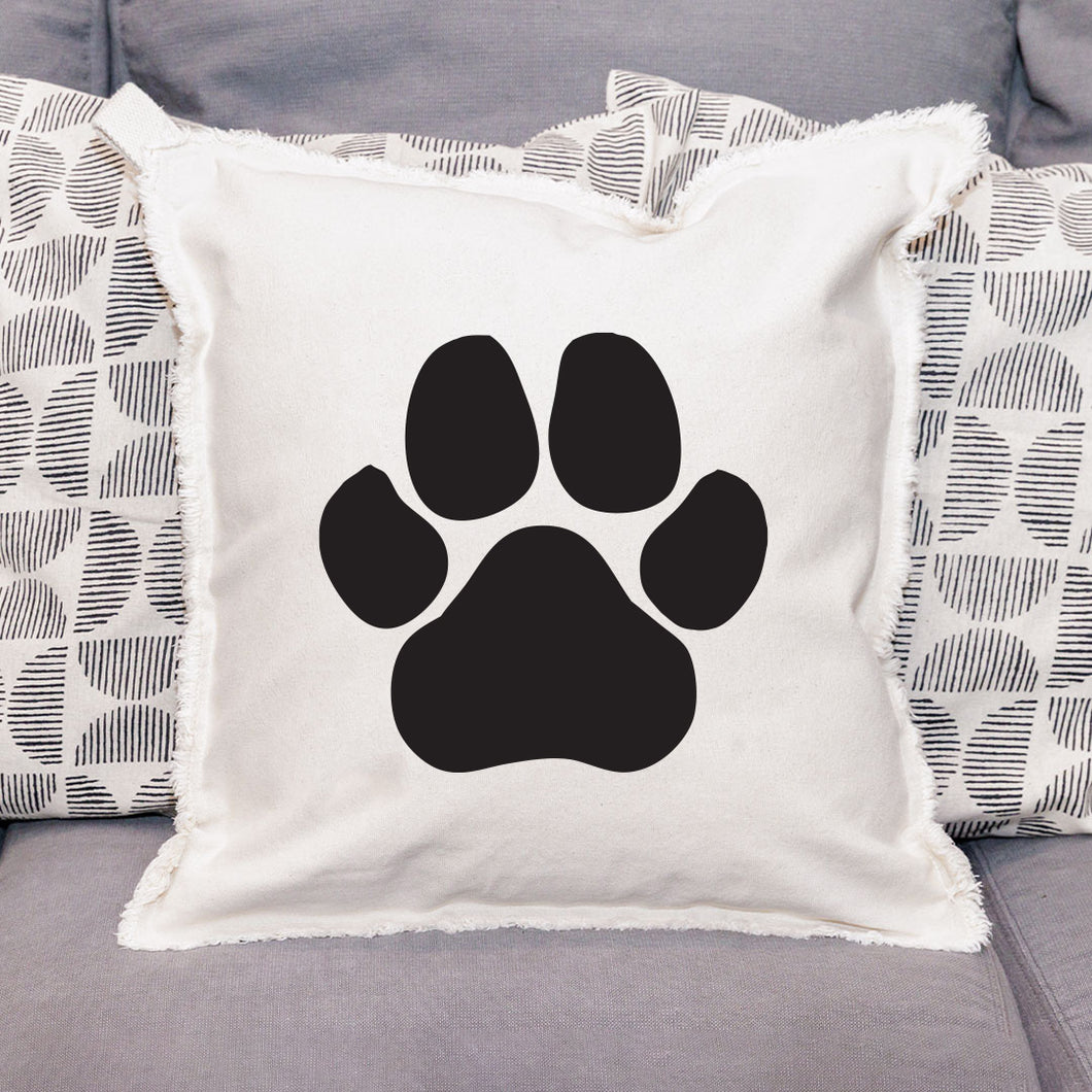 Personalized Paw Print Square Pillow