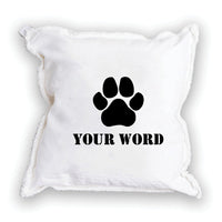 Paw Print One Line Text Personalized Square Pillow