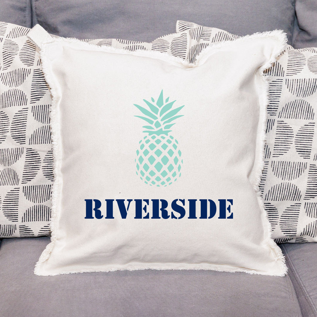 Personalized Pineapple One Line Text Square Pillow