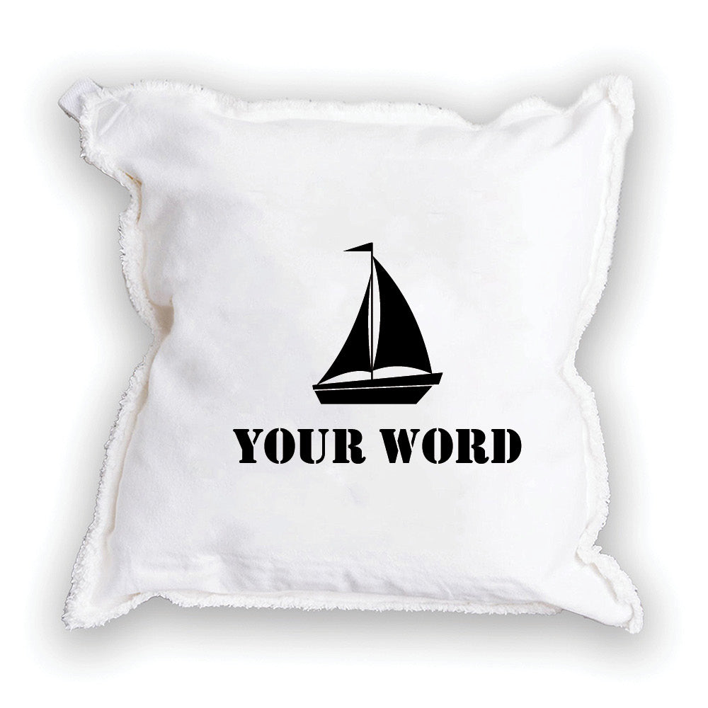 Sailboat One Line Text Personalized Square Pillow