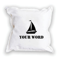 Sailboat One Line Text Personalized Square Pillow