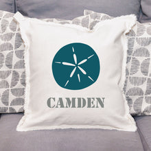 Load image into Gallery viewer, Personalized Sand Dollar One Line Text Square Pillow
