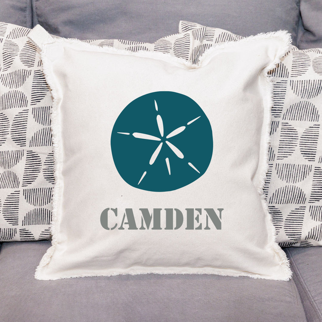 Personalized Sand Dollar One Line Text Square Pillow
