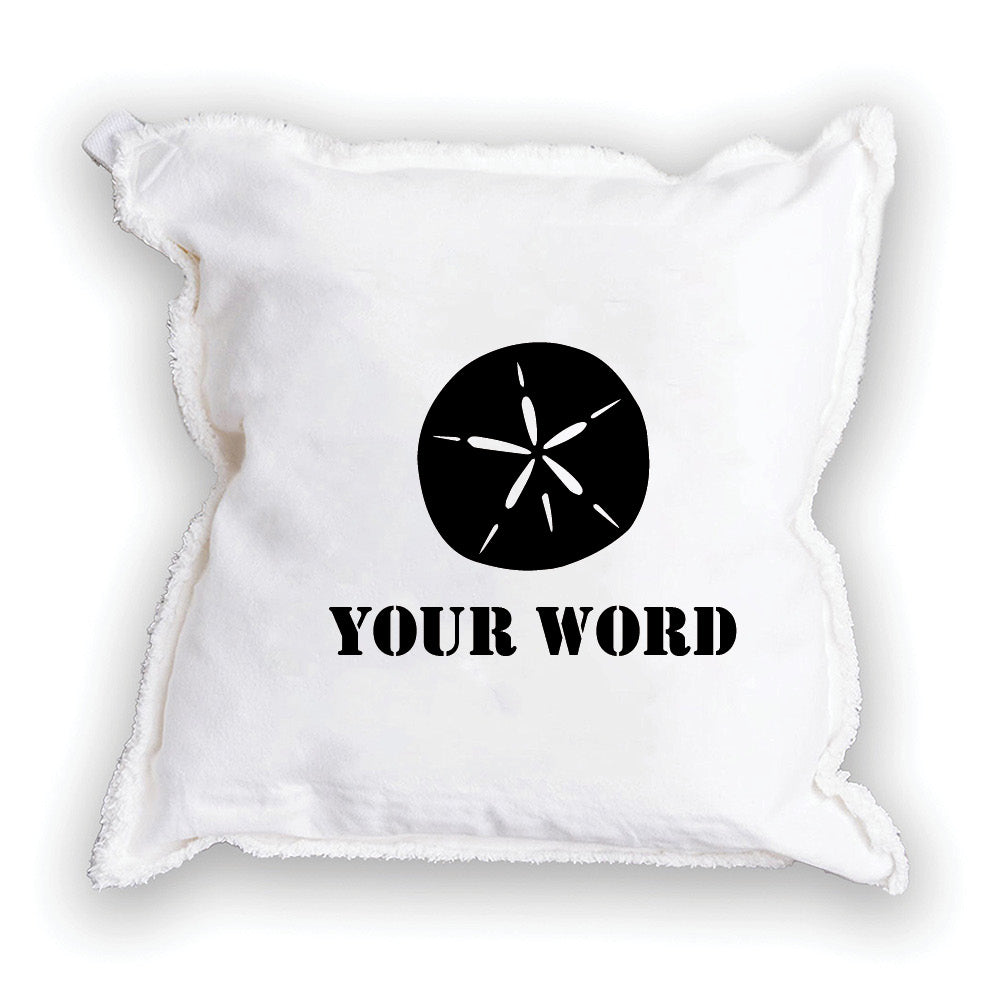 Sand Dollar One Line Text Personalized Square Pillow