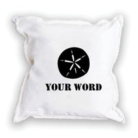 Sand Dollar One Line Text Personalized Square Pillow