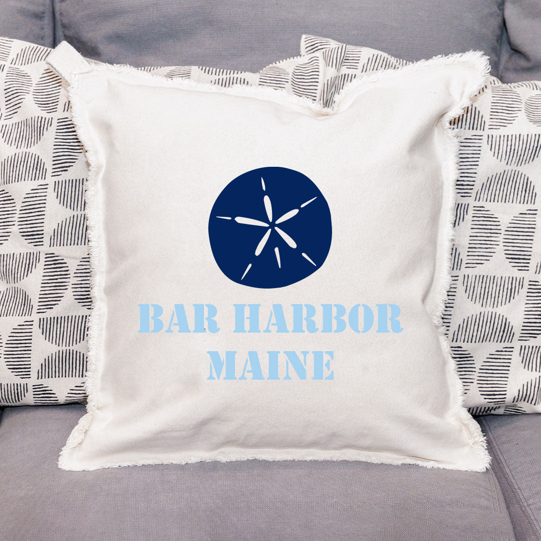 Personalized Sand Dollar Two Line Text Square Pillow