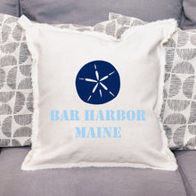 Load image into Gallery viewer, Personalized Sand Dollar Two Line Text Square Pillow
