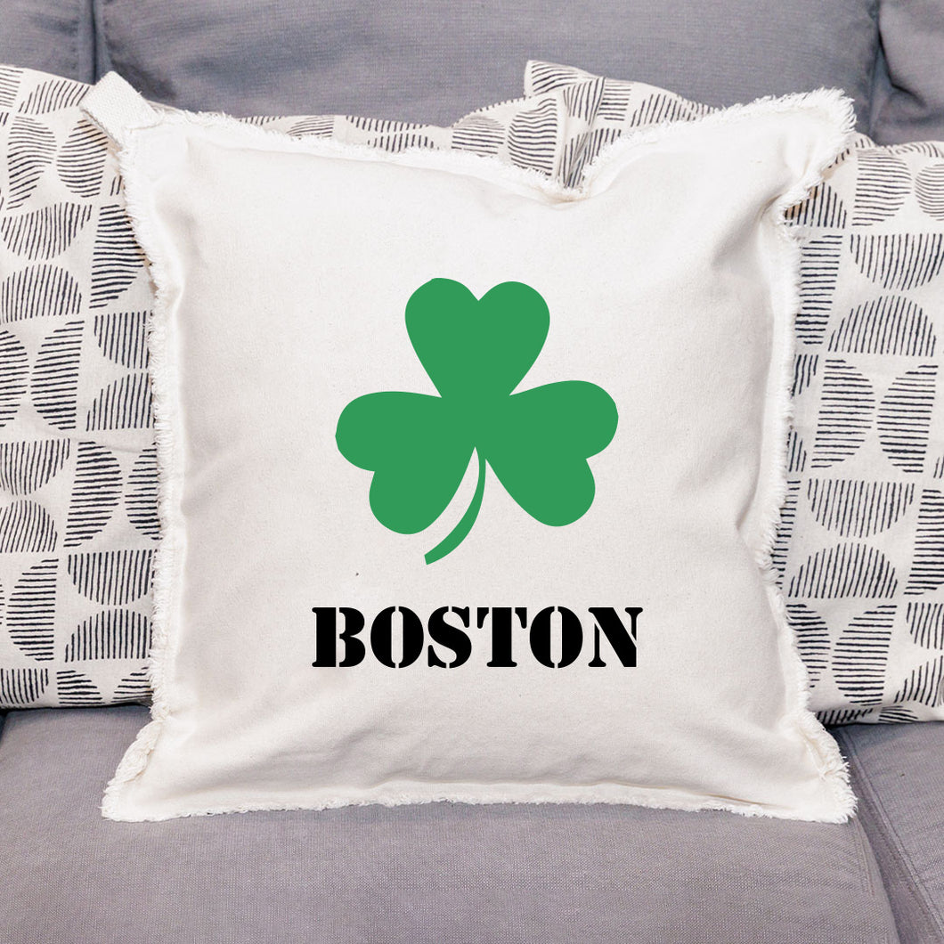Personalized Shamrock One Line Text Square Pillow