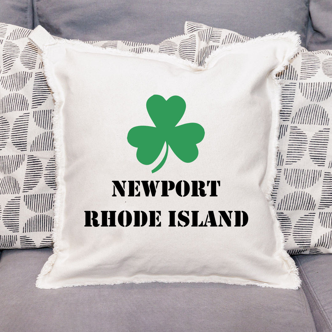 Personalized Shamrock Two Line Text Square Pillow