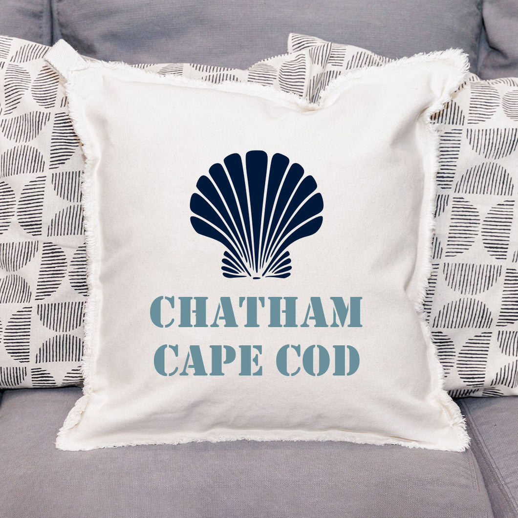 Personalized Shell Two Line Text Square Pillow
