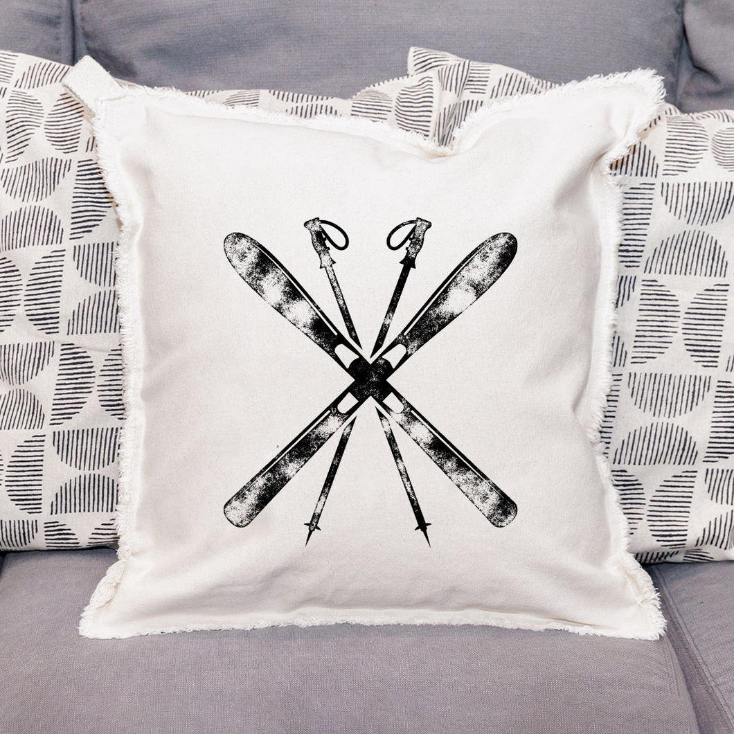 Personalized Skis Square Pillow