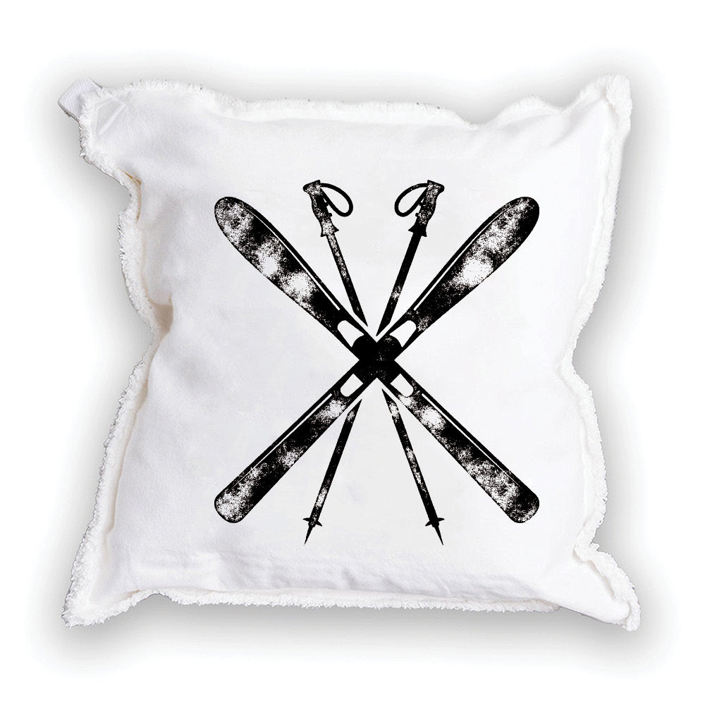 Skis Personalized Square Pillow