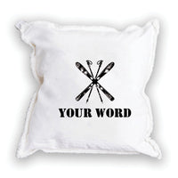 Skis One Line Text Personalized Square Pillow