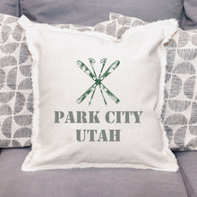 Load image into Gallery viewer, Personalized Skis Two Line Text Square Pillow
