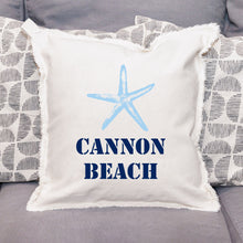 Load image into Gallery viewer, Personalized Starfish Two Line Text Square Pillow
