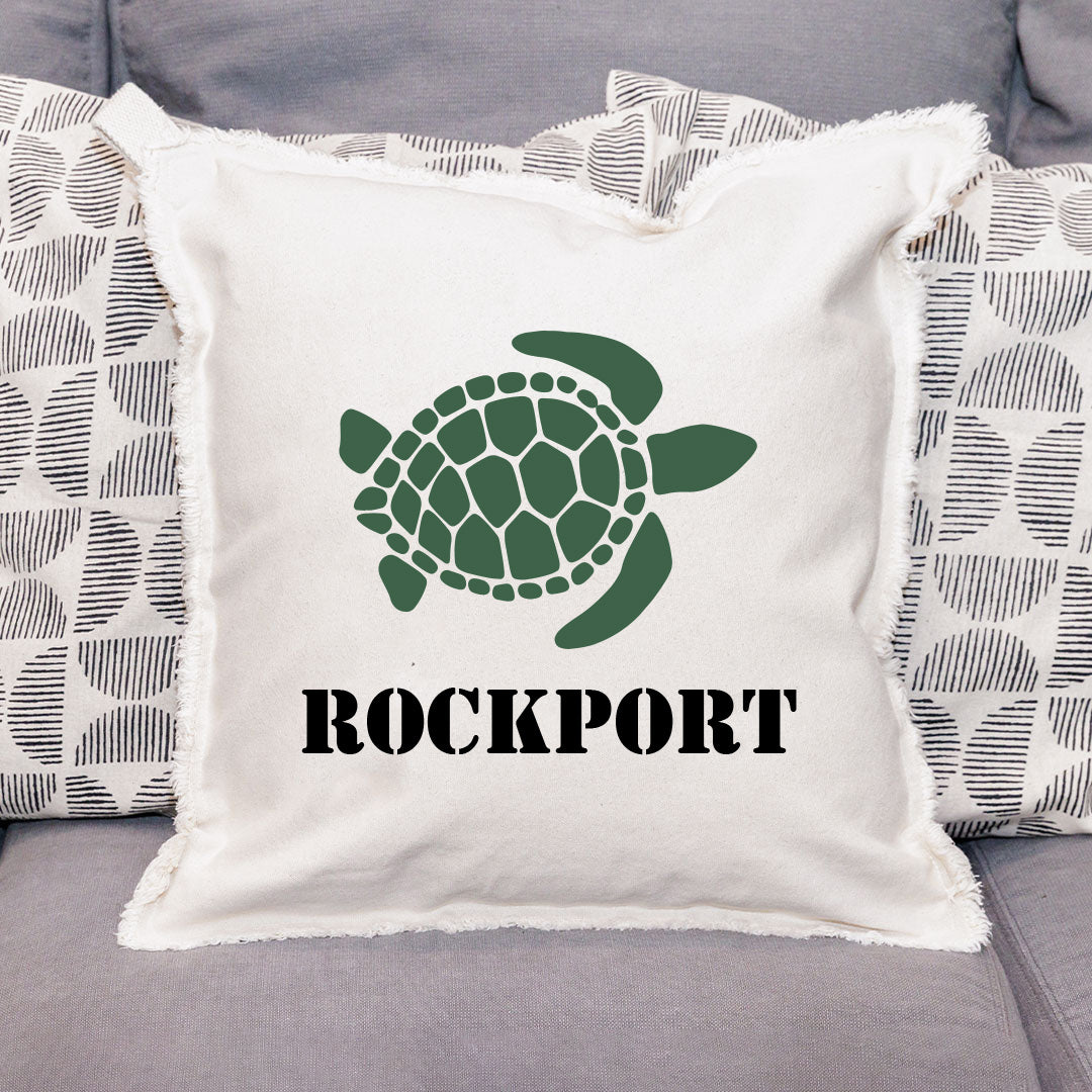 Personalized Turtle One Line Text Square Pillow