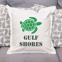 Load image into Gallery viewer, Personalized Turtle Two Line Text Square Pillow
