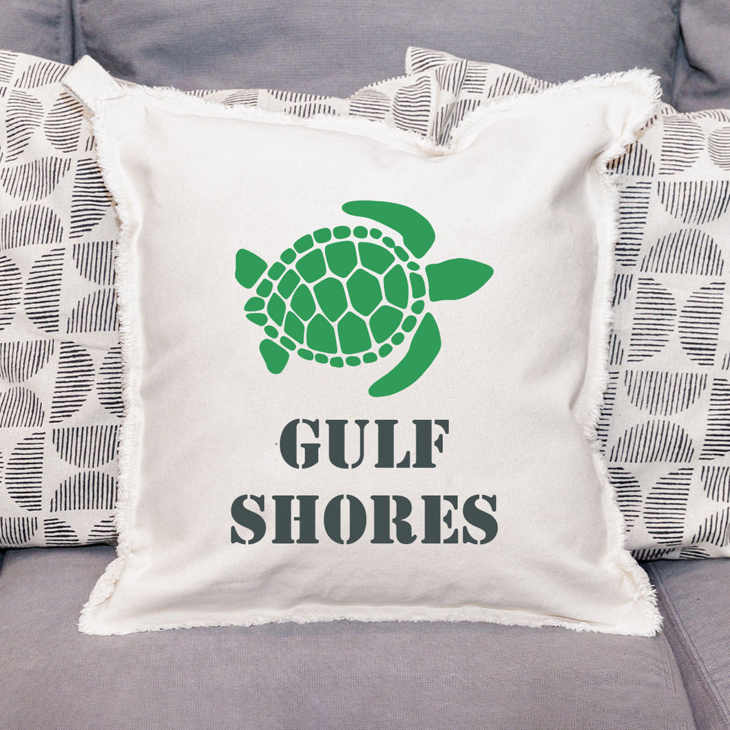 Personalized Turtle Two Line Text Square Pillow