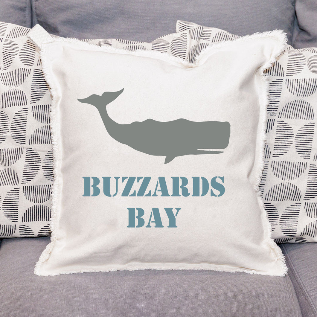 Personalized Whale Two Line Text Square Pillow