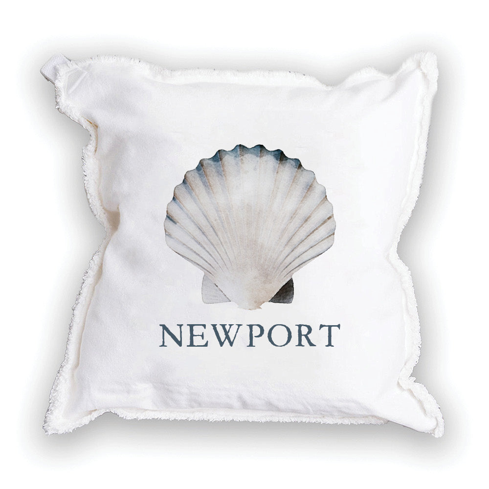Watercolor Shell Personalized Square Pillow