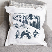 Retro Ski Run Personalized Square Pillow