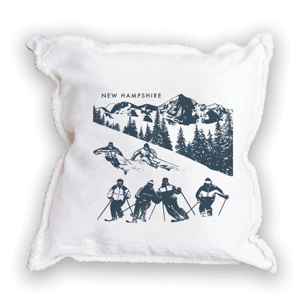 Retro Ski Run Personalized Square Pillow