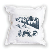 Retro Ski Run Personalized Square Pillow