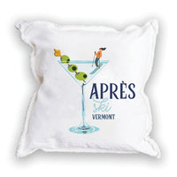 Apres Ski Martini Personalized Square Pillow