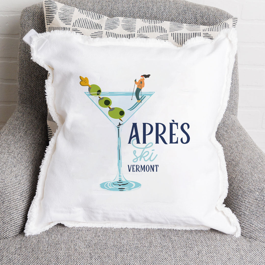 Personalized Apres Ski Martini Square Pillow