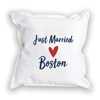 Just Married Personalized Square Pillow