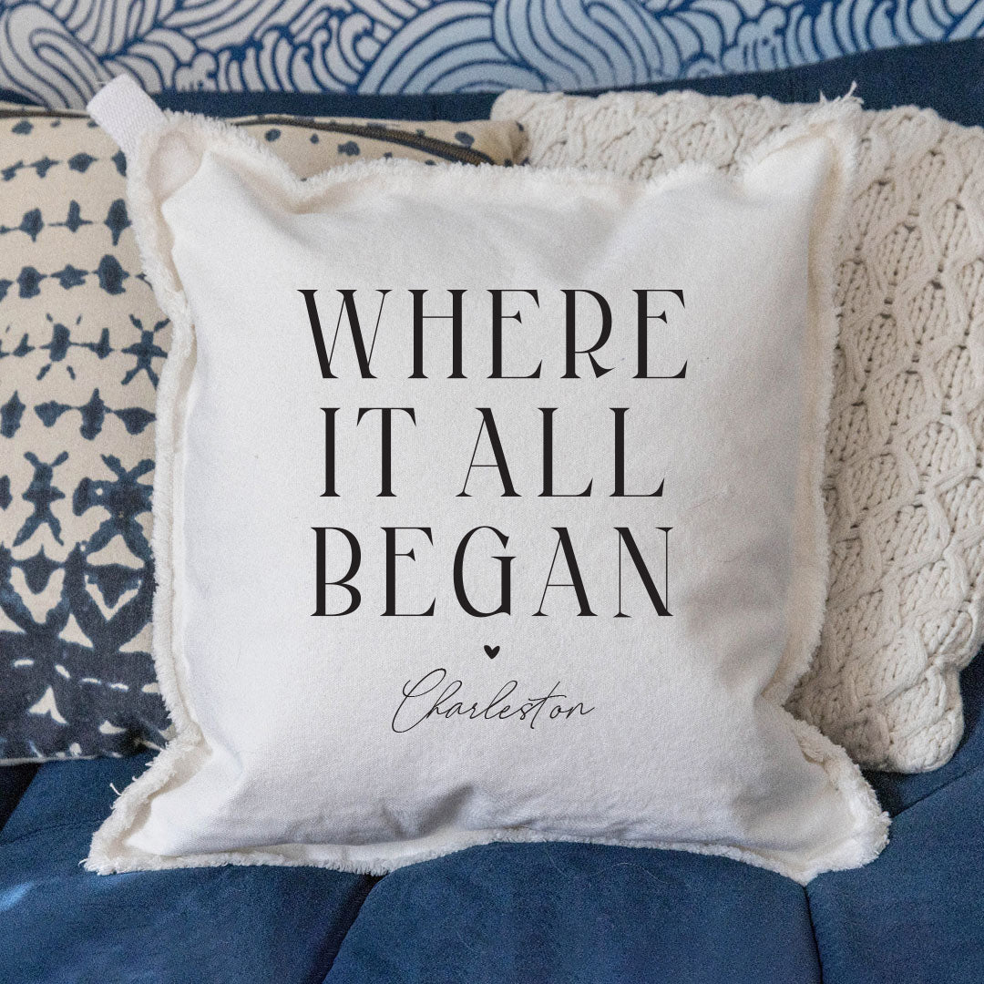 Where It All Began Personalized Square Pillow