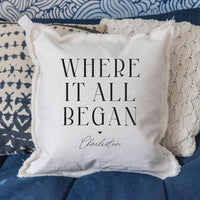 Where It All Began Personalized Square Pillow