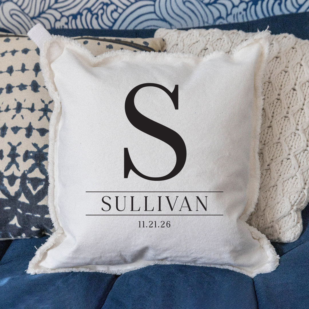 Initial Personalized Square Pillow