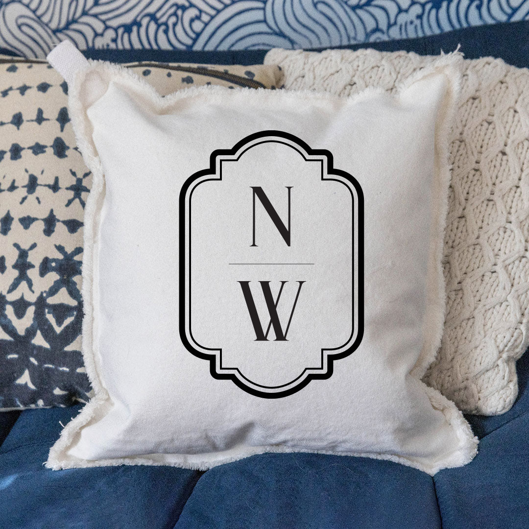 Initials Vertical Personalized Square Pillow