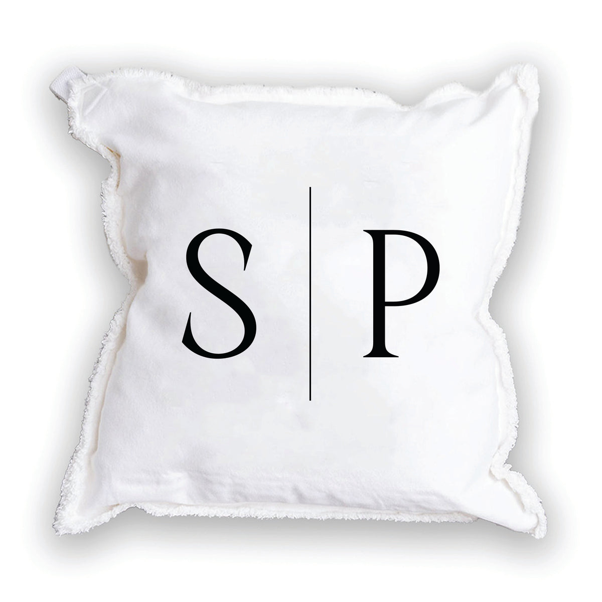 Initials Line Personalized Square Pillow