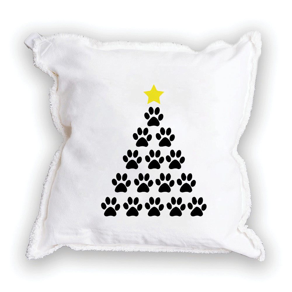 Paw Print Tree Square Pillow