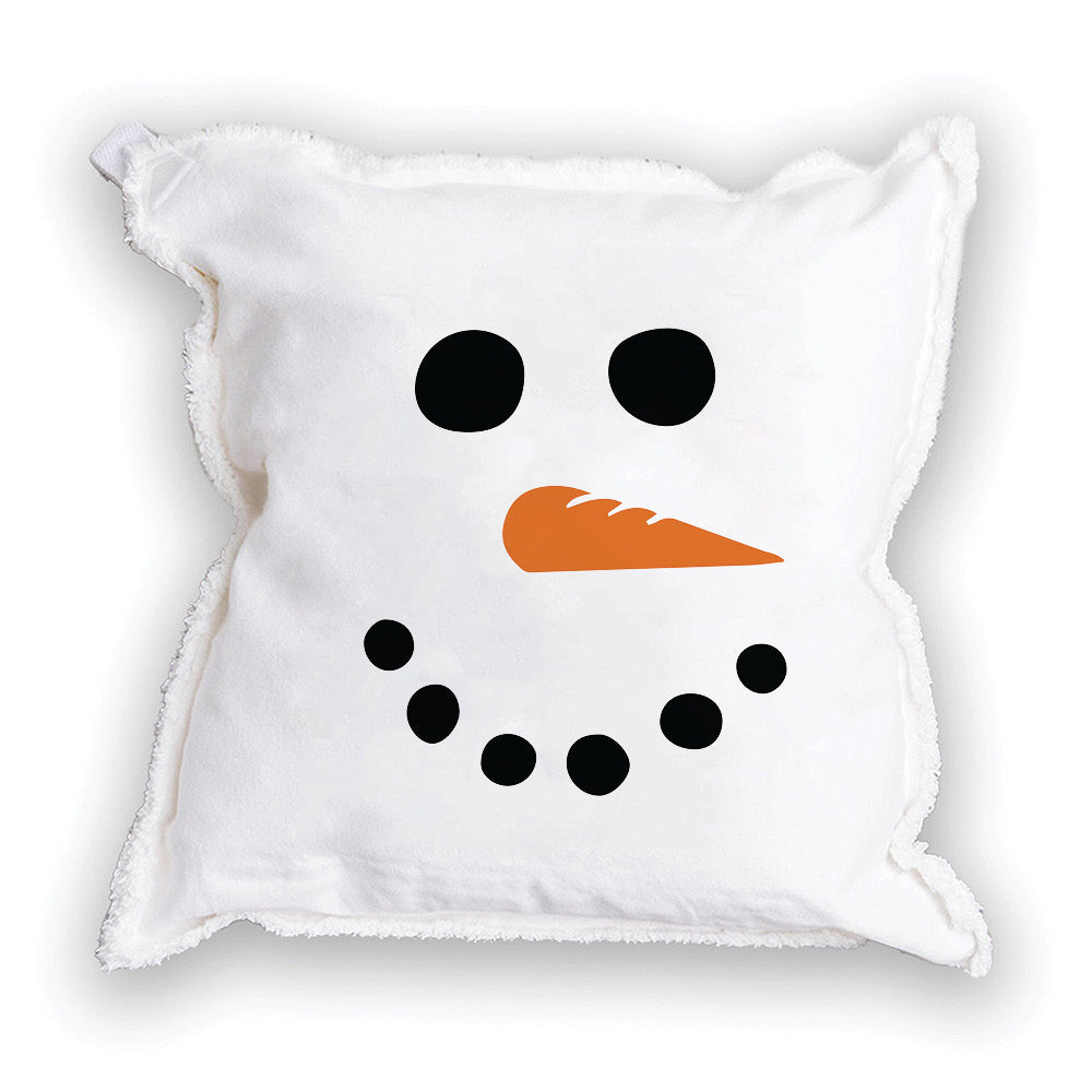 Snowman Face Square Pillow