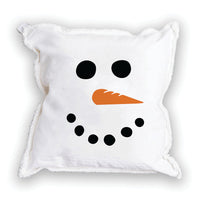 Snowman Face Square Pillow
