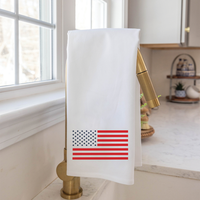 American Flag Rustic Marlin Tea Towel
