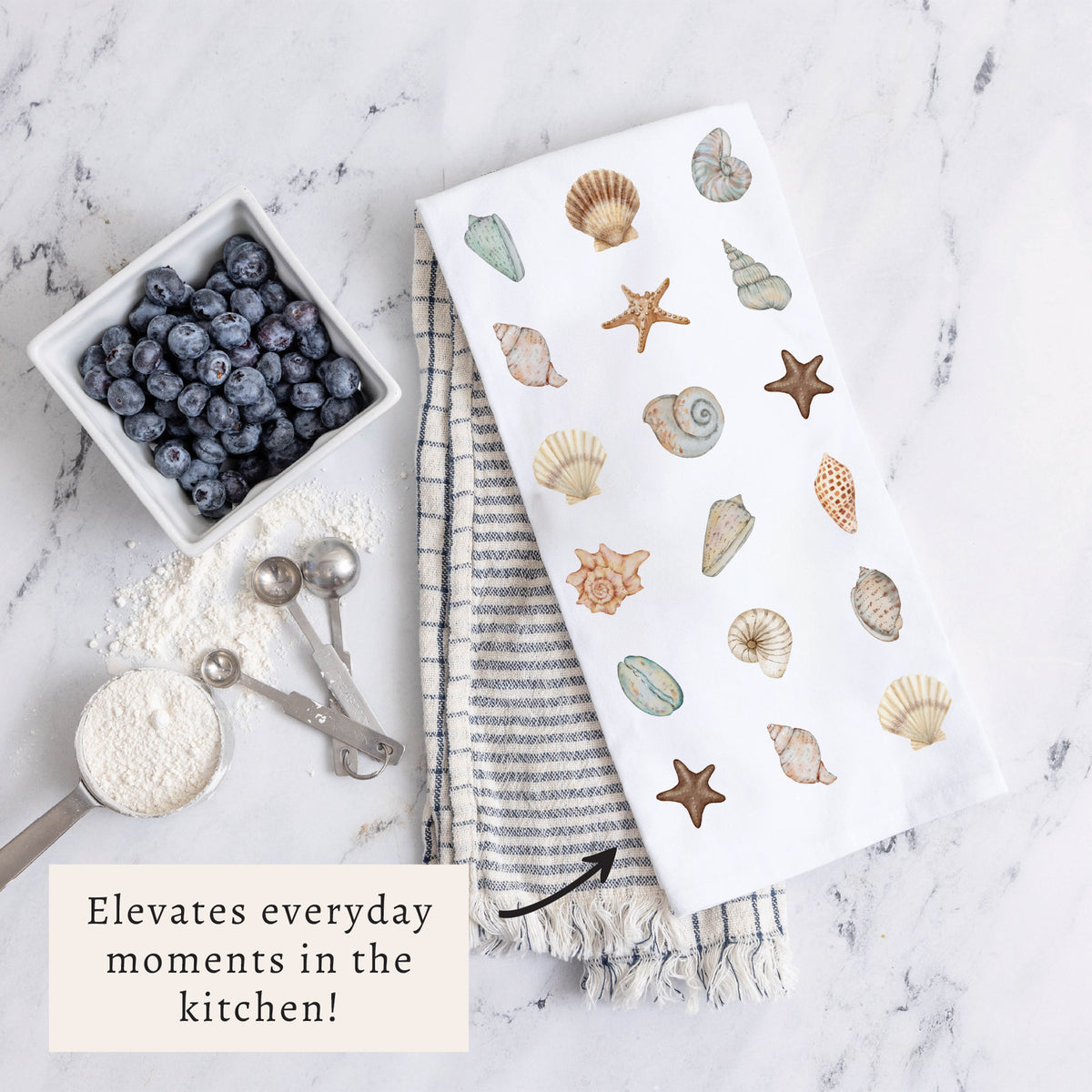 Shell Icons Tea Towel