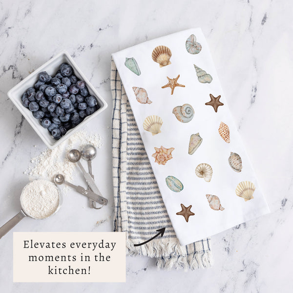 Shell Icons Tea Towel